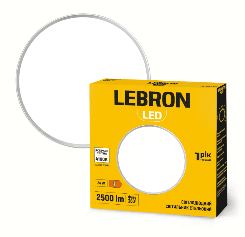 15-24-30 LED світильник LEBRON L-SF-CLASSIC-RWh,24W, 4100K ,білий ,230 V