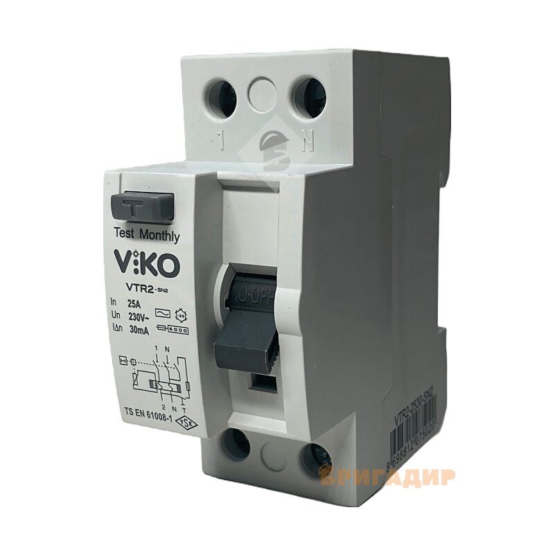 Пристрій захисного відключення ViKO 1P+N 25А 30мА 230V