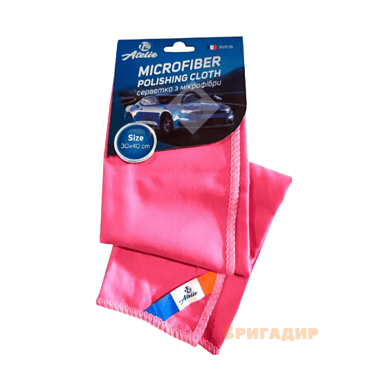Серветка з мікрофібри для полірування 30х40 (рожева)