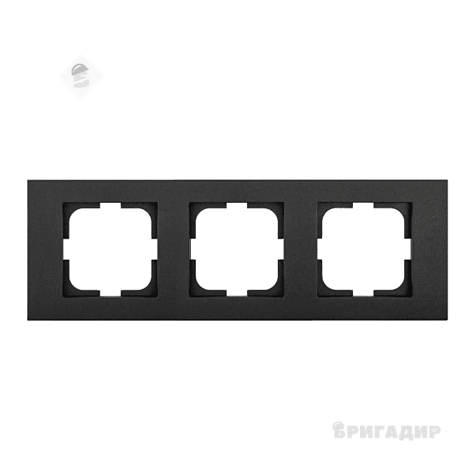 Рамка трійна Grano чорн.металік