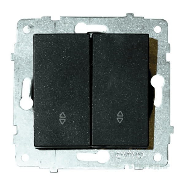 Механізм вимикача 2-клв. Grano чорн. металік