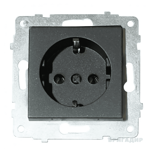 Механізм розетки Grano чорн. металік