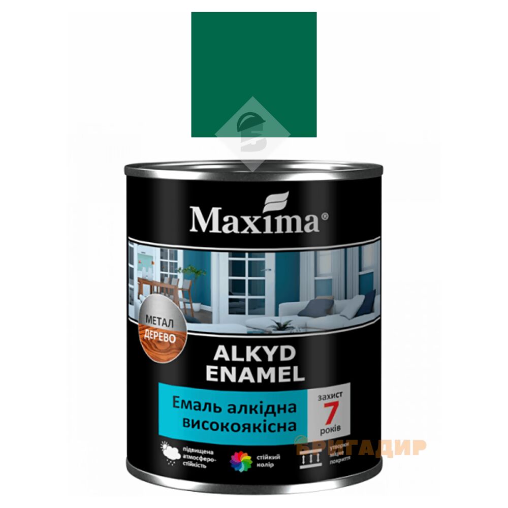 Емаль алкідна високоякісна Maxima зелена 2,3кг