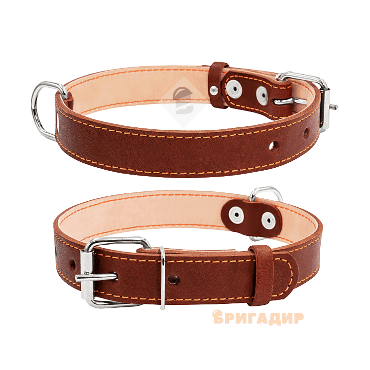 Нашийник подвійний коричневий