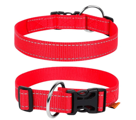 Нашийник подвійний нейлоновий світловідбиваючий 