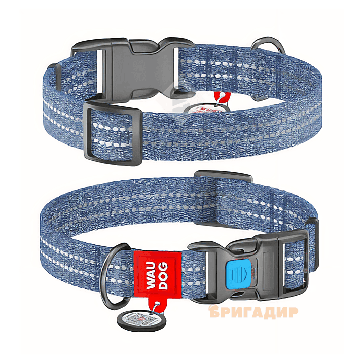 Нашийник WAUDOG Re-cotton синій