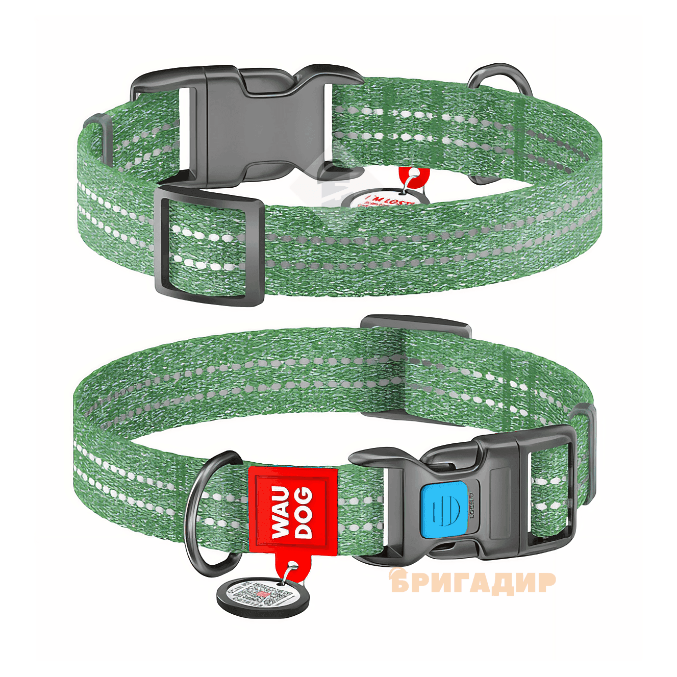 Нашийник WAUDOG Re-cotton зелений