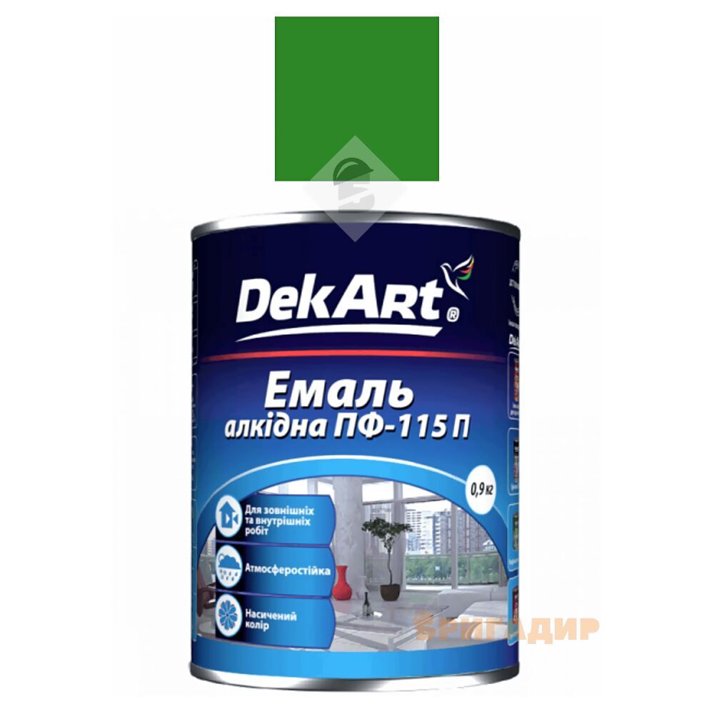Емаль алкідна ПФ-115П яскраво-зелена ТМ DekArt