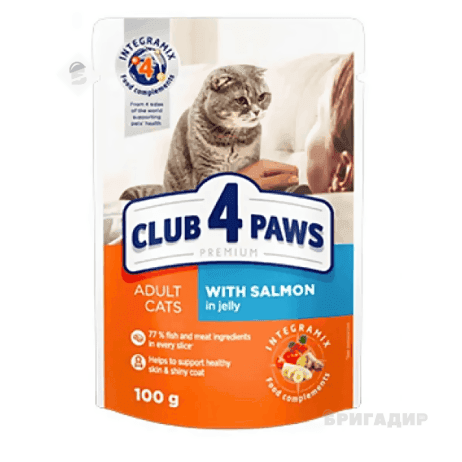 Вологий корм Club 4 Paws Premium з лососем