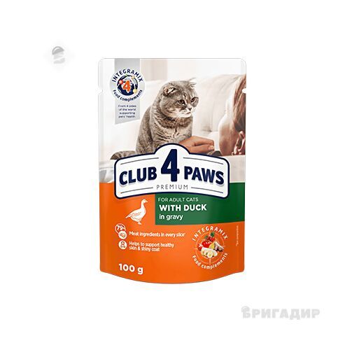 Вологий корм Club 4 Paws Premium з качкою