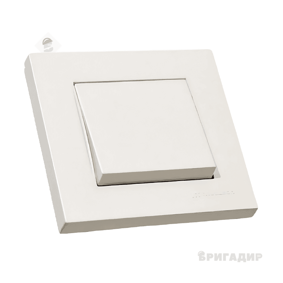 Вимикач одинарний Mutlusan білий вид збоку