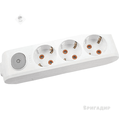 Колодка ДЕПА 3 гнізда з кнопкою