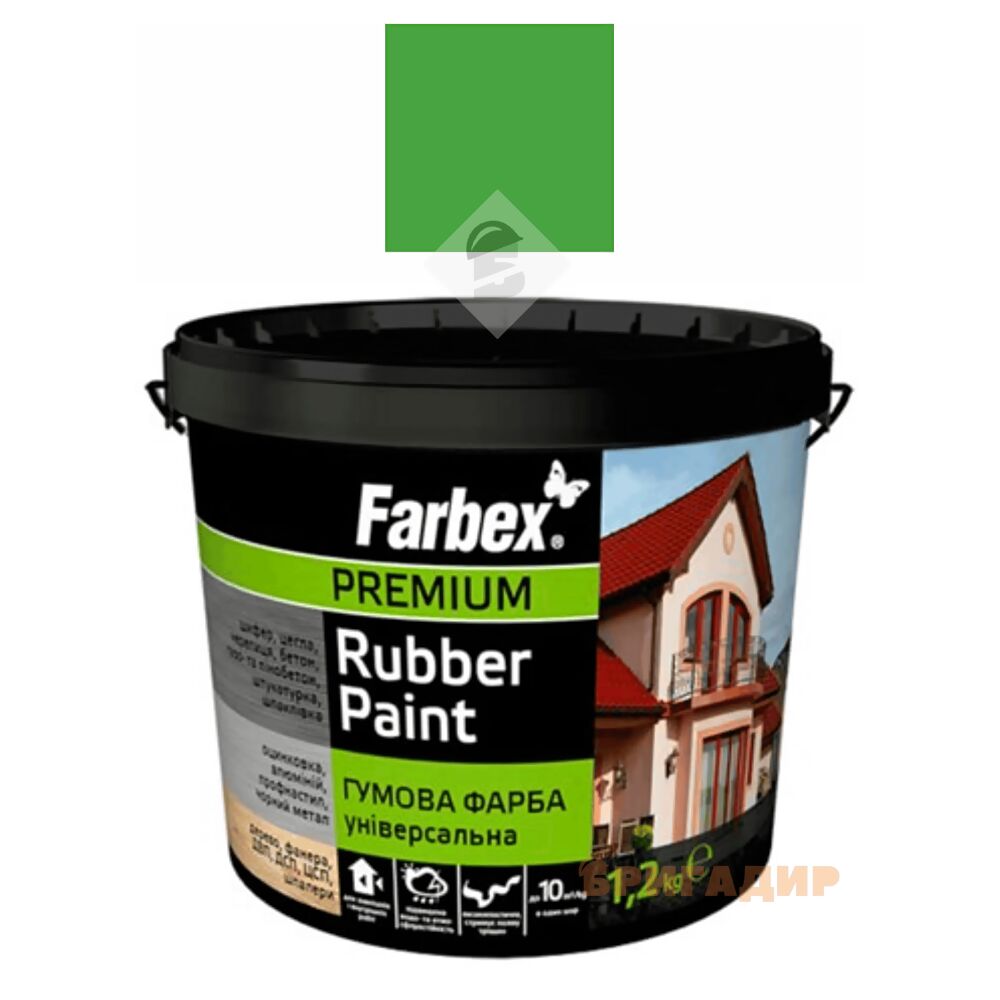 Гумова фарба Farbex Універсальна світло-зелена